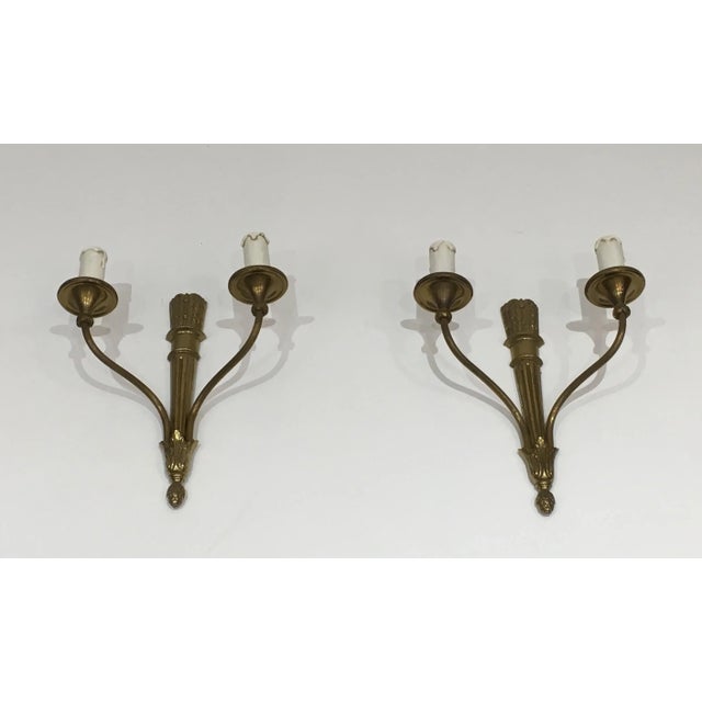 Louis XVI Style Bronze Wall Sconces with Quiver, French Work - A Pair For Sale - Image 6 of 13