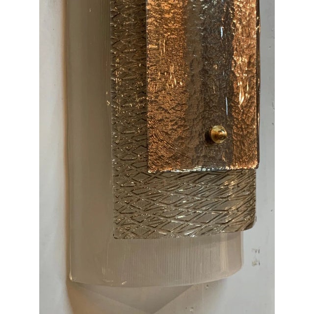 Early 21st Century Early 21st Century Modern Multi Layered Murano Glass Wall Sconces - A Pair For Sale - Image 5 of 7