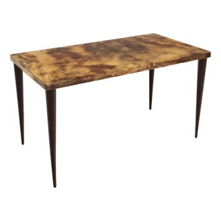 Low Rectangular Model 825 Coffee Table in Parchment by Aldo Tura, 1950 For Sale