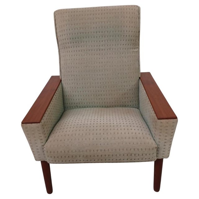 1960s Mid-Century Danish Lounge Chair with Teak Armrests, 1960s For Sale - Image 5 of 5