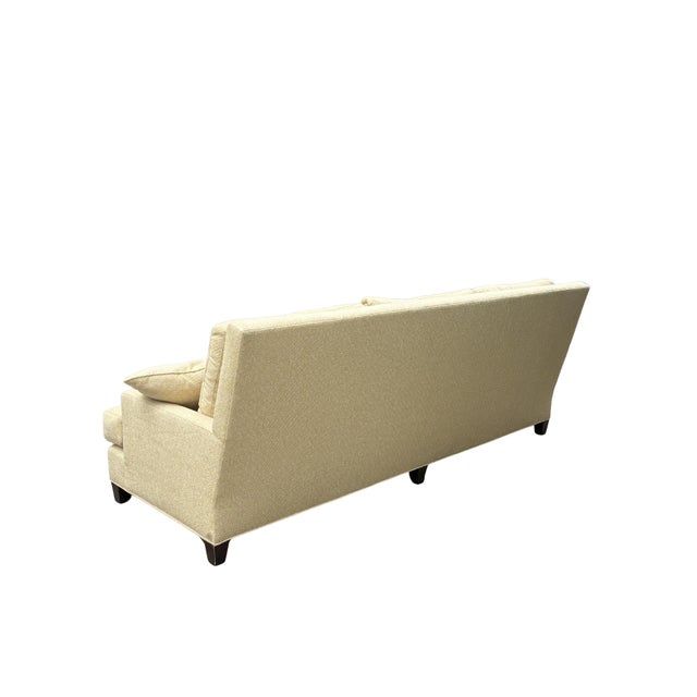 Late 20th Century Baker Furniture Contemporary Three-Seat Sofa in Neutral Textured Upholstery For Sale - Image 5 of 10
