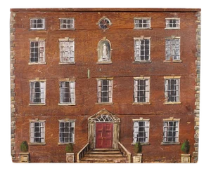 Country English Painted Pine Trunk With Georgian House Facade