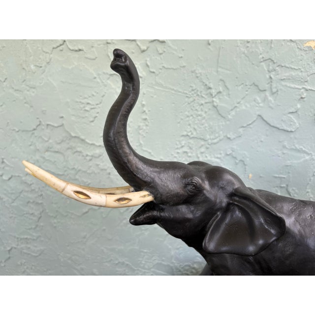 Antique Copper-Plated Cast Iron Elephant Sculpture With Raised Trunk, Circa 1900–1930 For Sale In Orlando - Image 6 of 12