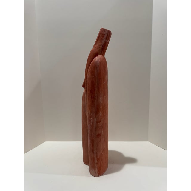 Larry Mohr Terracotta Two Standing Figures Sculpture Signed From Artist Estate For Sale - Image 4 of 6