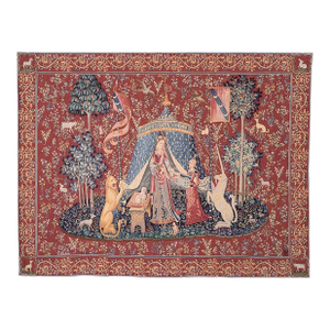 Lady With Unicorn - Tent Loom Woven Tapestry - 85 X 113 Cm (2'10" X 3'9") - Requires Rod Size 3