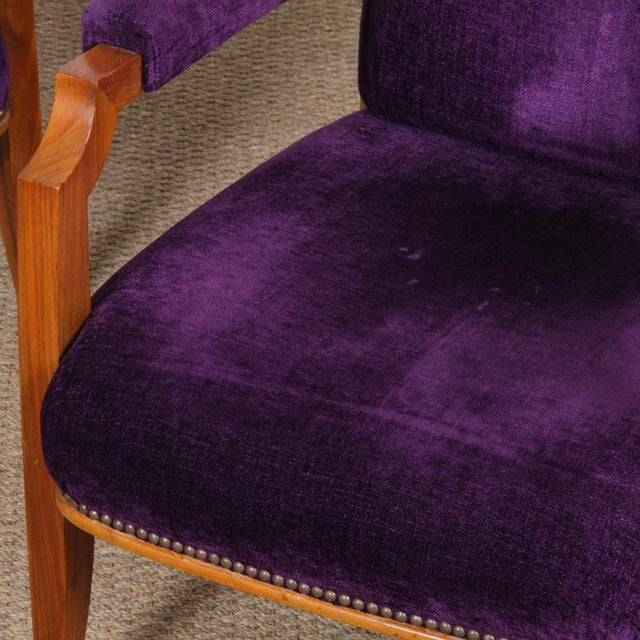 1940s Armchairs in the style of Jules Leleu, 1940, Set of 2 For Sale - Image 5 of 8