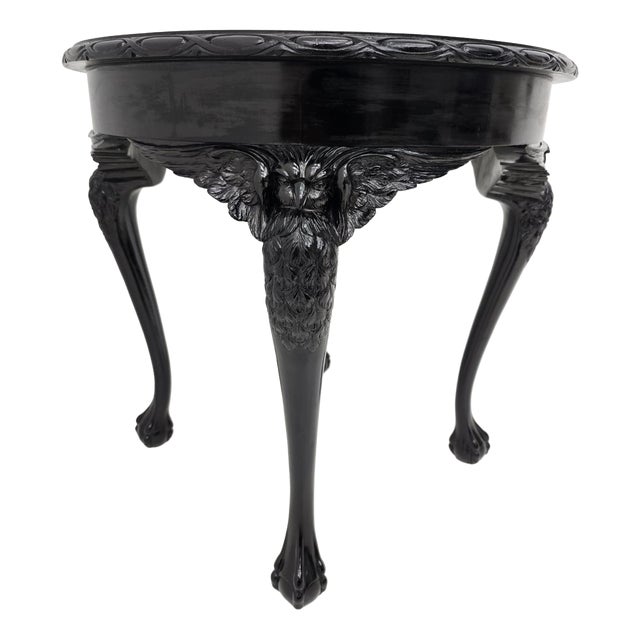 Hollywood Regency Side Table with Eagle Carvings, 1940s For Sale