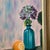 Impressionist 1960’s Original Still Life Painting With Hydrangea &Orange Signed Chunky Vintage Gold Frame For Sale - Image 3 of 4
