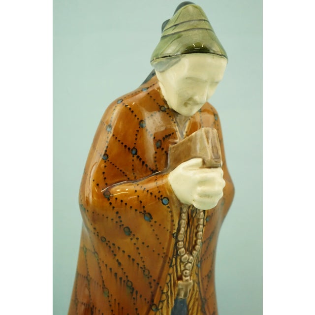 20th Century Ceramic Sculpture of a Woman with a Bible and Rosary by Michael Powolny for Wiener Keramik, Austria For Sale - Image 13 of 18
