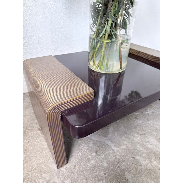 Art Deco Lacquered and Brass Coffee Table, 1950s For Sale - Image 12 of 18