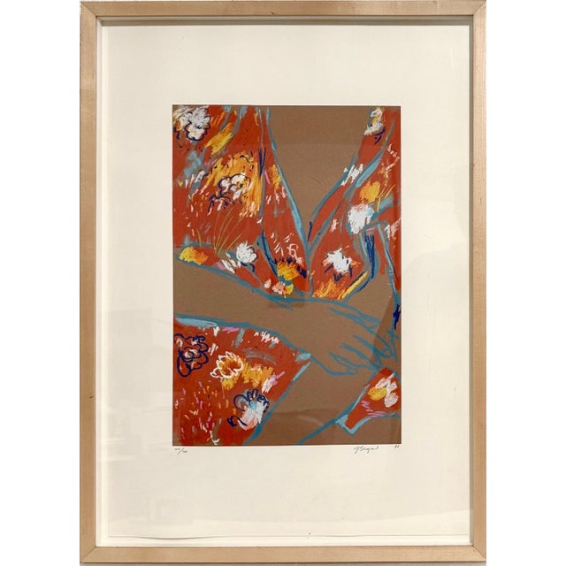 George Segal, American Pop Art George Segal Color Expressionist Lithograph Woman in Red Kimono, 1985 For Sale - Image 9 of 10