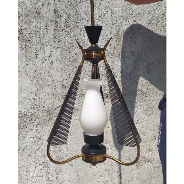 Arredoluce Pendant Lamp attributed to Angelo Lelli for Arredoluce, 1950s For Sale - Image 4 of 10