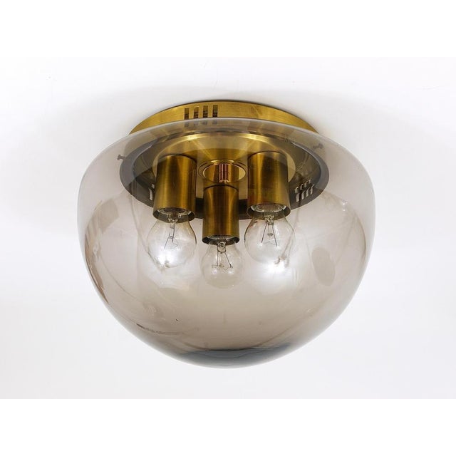 Mid-Century Glass Globe Flushmount from Peill & Putzler, Germany, 1970s For Sale - Image 10 of 14