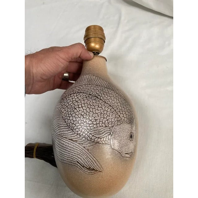 1970s Vintage Ceramic Lamp from Vallauris, 1970 For Sale - Image 5 of 8