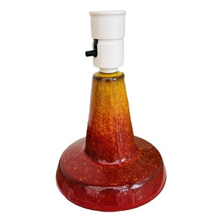 Red Volcanic Glazed Table Lamp by Michael Andersen & Son for Søholm, 1960s For Sale