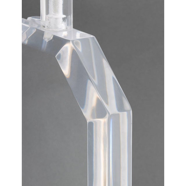 Modern Acrylic and Chrome Octagonal Table Lamp For Sale In New York - Image 6 of 9