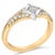 Contemporary 10K Two Tone Color 1/2 Cttw Diamond Kite and Split Shank Ring (H-I Color,SI2-I1 Clarity) - Size 7 For Sale - Image 3 of 6