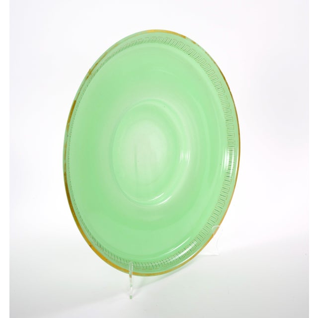 French Green Opaline Baccarat Crystal Engraved & Gilt Napoleon III Punch Bowl For Sale In New York - Image 6 of 10