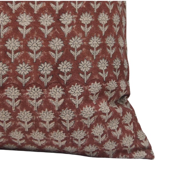 Pankhudi Thick Linen Square/Lumber Block Printed Pillow Cover 20x20 Inch- Pankhudi For Sale - Image 6 of 7