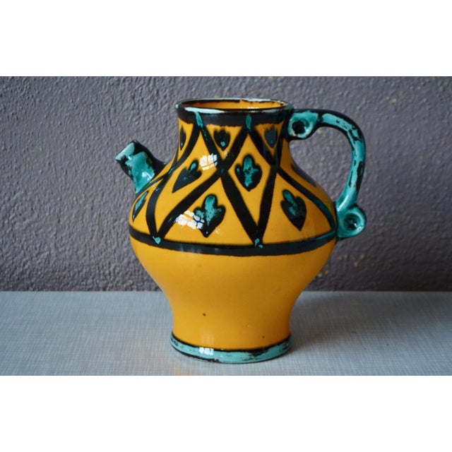 Mid-Century Modern Vintage Colorful Jug from Saint Clément For Sale - Image 3 of 15
