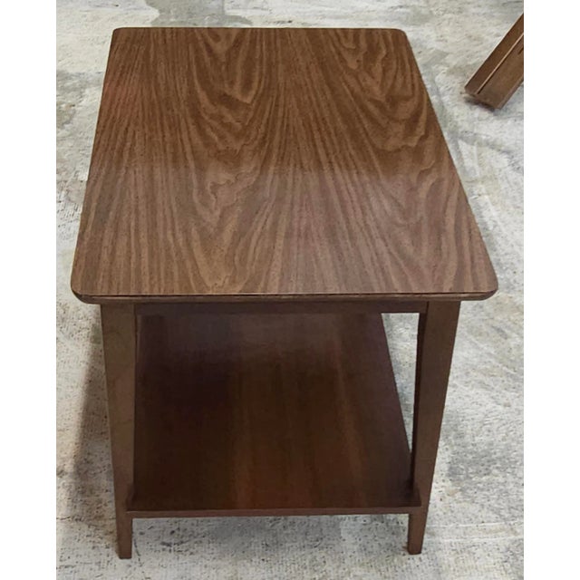 Mid-Century Modern Lane Furniture Mid Century Style Tiered Walnut Side Table For Sale - Image 3 of 10
