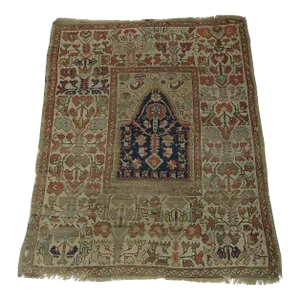Antique Turkish Prayer Rug 4.6x3.3
