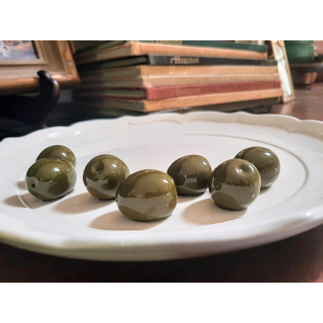 Mid 20th Century Vintage Tromp l'Oeil Olive Plate For Sale - Image 5 of 9