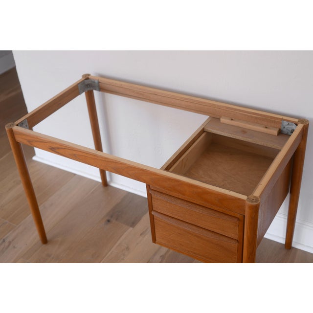 Vintage Danish Teak Desk With Removable Top For Sale - Image 9 of 11