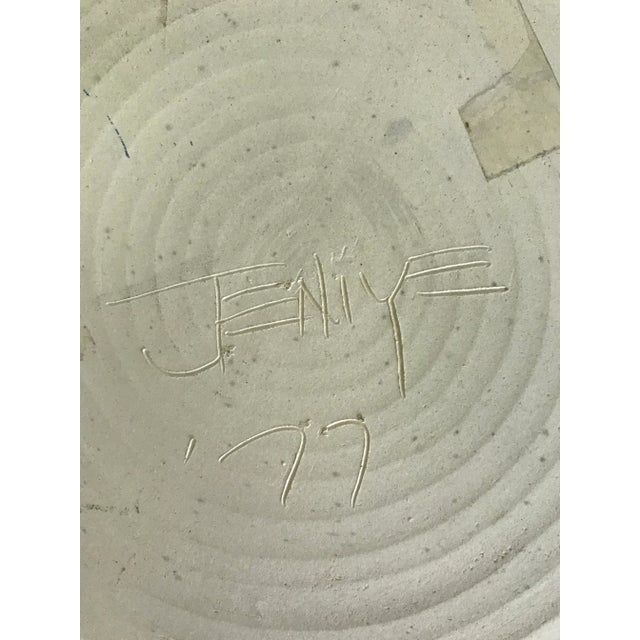 1970s 1977 Studio Pottery Plate Signed Jeniye For Sale - Image 5 of 8