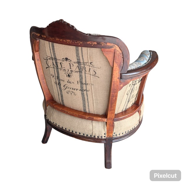 Vintage Deconstructed Louis XVI Style Accent Armchair For Sale In Naples, FL - Image 6 of 12
