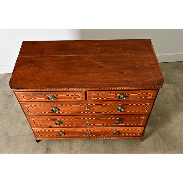 Italian 19th Century Inlay Walnut Commode For Sale - Image 14 of 15