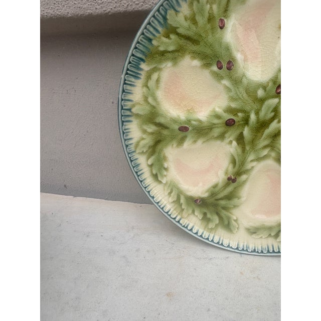 French French Majolica Oyster Plate Choisy-Le-Roi, Circa 1880 For Sale - Image 3 of 8