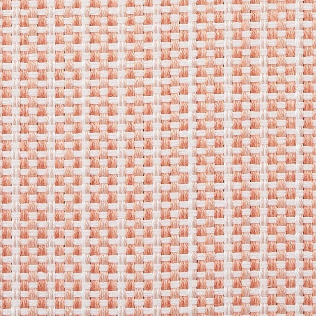 Rustic Sample - Schumacher Rustic Basketweave Fabric in Coral For Sale - Image 3 of 3