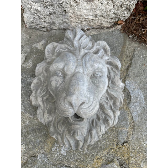 Vintage 1980’s Lion Head Garden or Fountain Sculpture - Made in Italy For Sale - Image 10 of 18