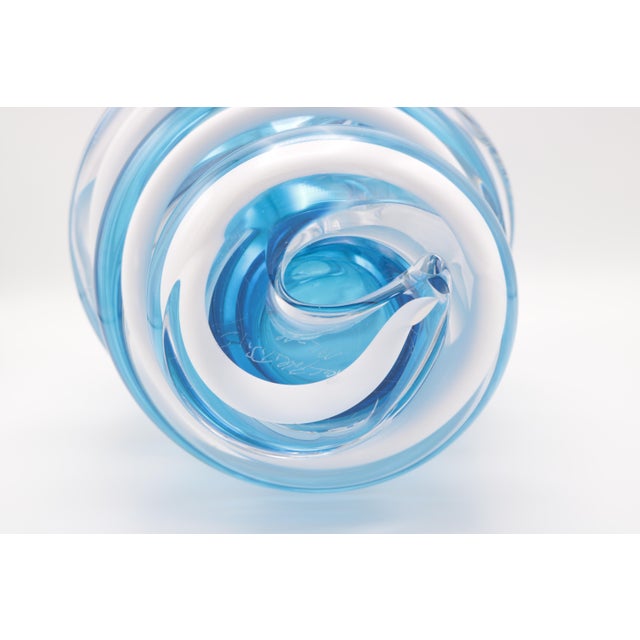 Blue Art Glass Vase by Martin Potsch For Sale - Image 8 of 18