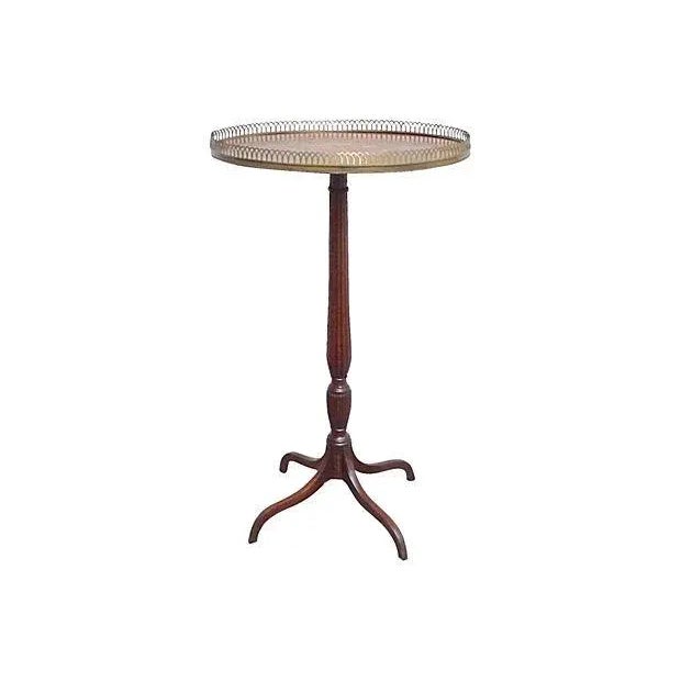 English Antique Oval Inlaid Pedestal Table For Sale - Image 3 of 7