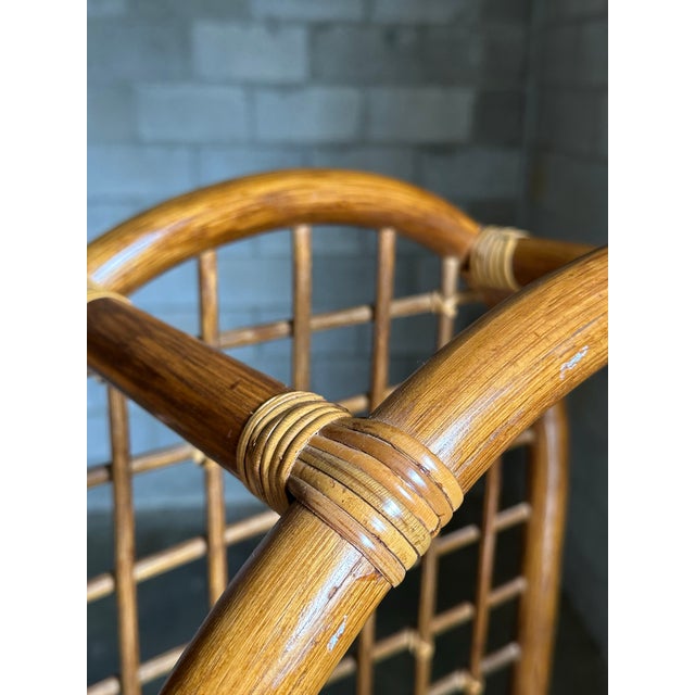 1980s Bamboo and Cane Etagere Shelf For Sale - Image 10 of 11