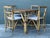 Vintage Boho Woven Rattan Game Table and Chairs - Set of 5 For Sale - Image 10 of 12