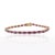 9.36 Carat Genuine Ruby Diamond Birthstone Tennis Bracelet in 14k Yellow Gold For Sale In New York - Image 6 of 12