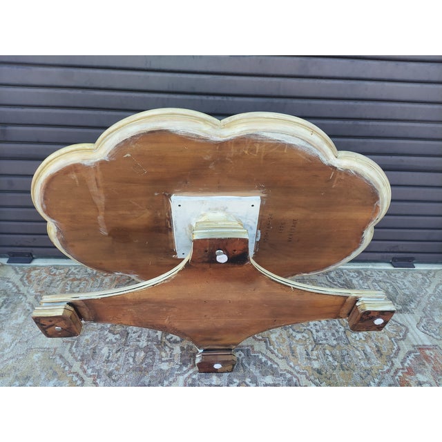 Wood Vintage Drexel Heritage French Country Quatrefoil Pedestal Coffee Table. For Sale - Image 7 of 9