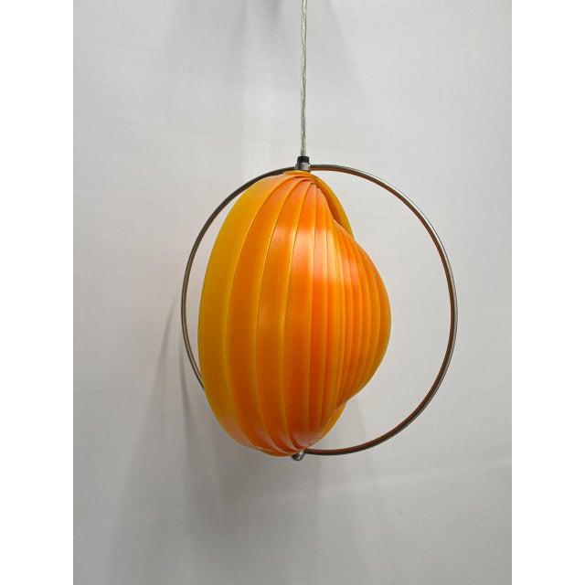 Orange Vintage Moon Pendant Lamp, 1980s For Sale - Image 8 of 12