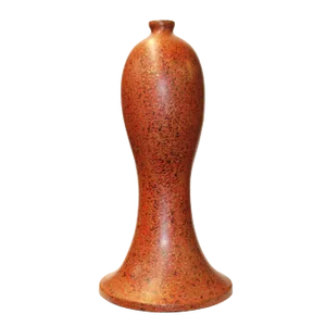 Handmade Orange Multi-Layer Lacquer Abstract Pattern Wood Vase Display