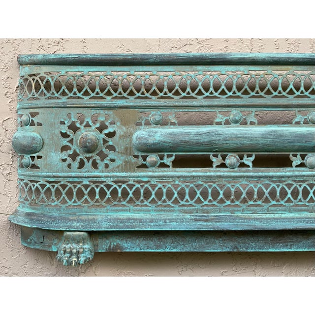 Metal One-of-a-Kind Brass Wall Sculpture - Antique Neoclassical Fireplace Surround Art For Sale - Image 7 of 15