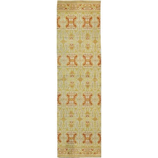 Antique Green, Yellow, Orange Spanish Runner- 3′10″ × 14′ For Sale