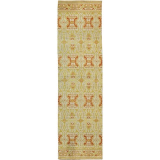 Antique Green, Yellow, Orange Spanish Runner- 3′10″ × 14′ For Sale