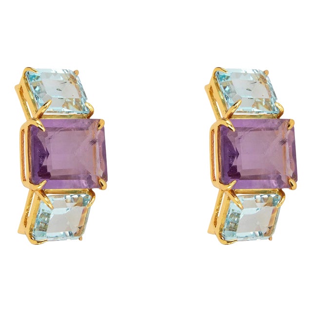 Annette Studs, Purple, Clip On For Sale