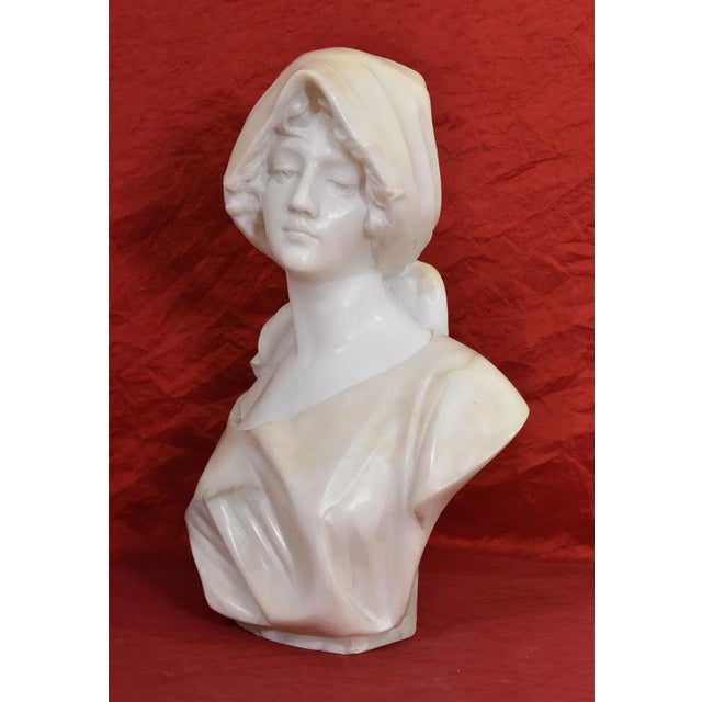 Chotard, Bust of Woman, 19th Century, Alabaster For Sale - Image 3 of 10