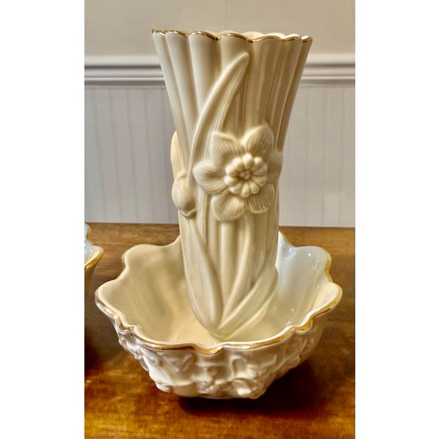 Late 20th Century Set of 4, Lenox Certified Ivory Daffodil Vases For Sale - Image 12 of 12