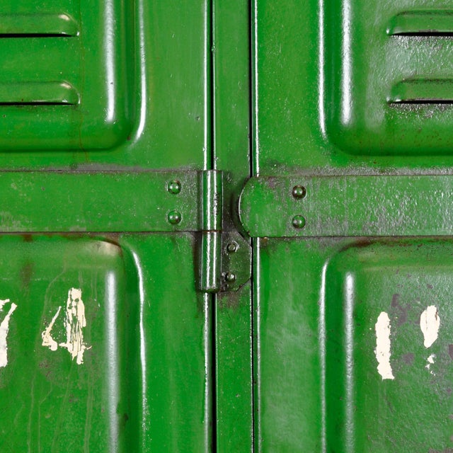 Industrial Green Locker, 1950s For Sale - Image 13 of 15