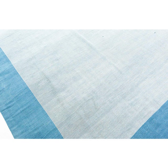 Doris Leslie Blau Large Vintage Indian Dhurrie Blue Rug For Sale In New York - Image 6 of 9